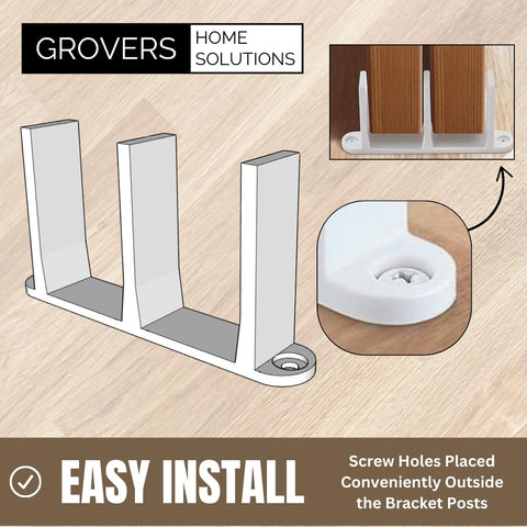 Grovers Home Solutions patented-design bracket adds height for large gaps.