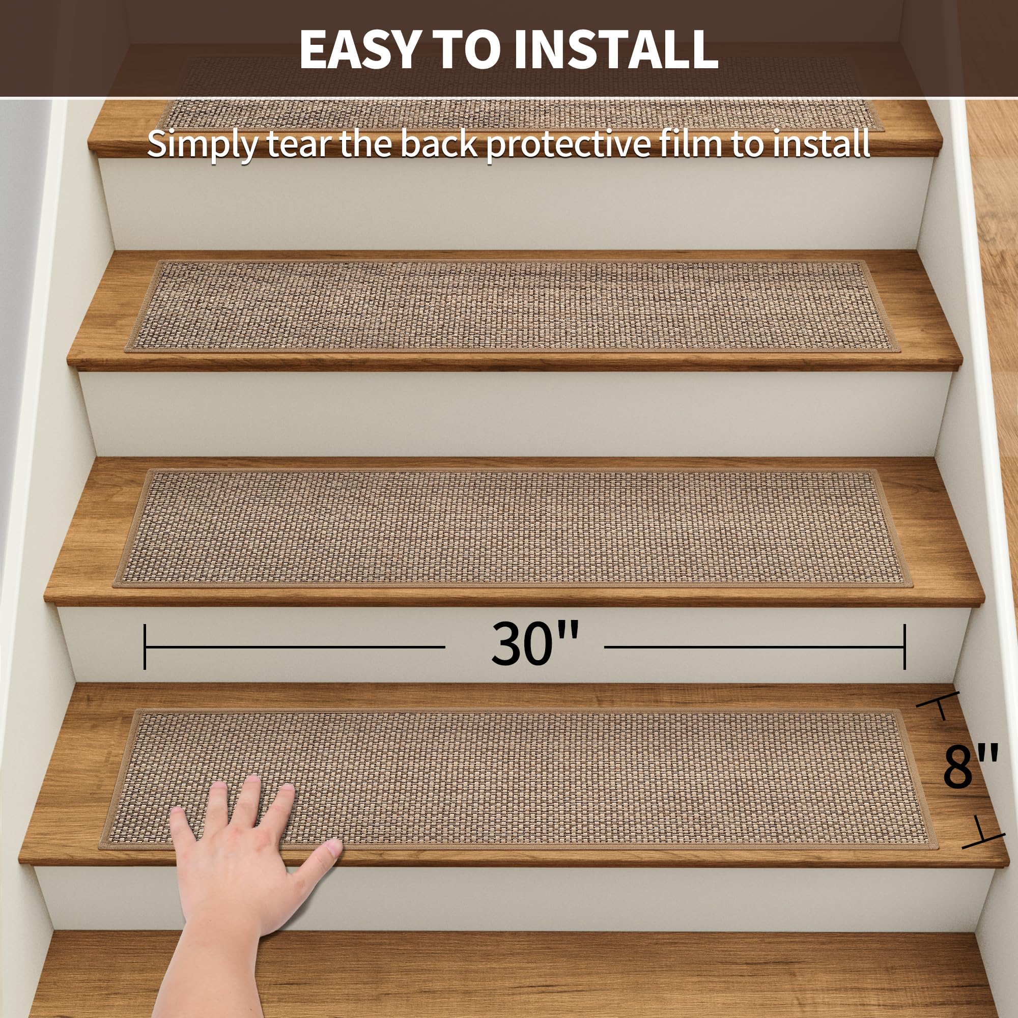 GROWLING peel-and-stick treads easy to install and remove without tools
