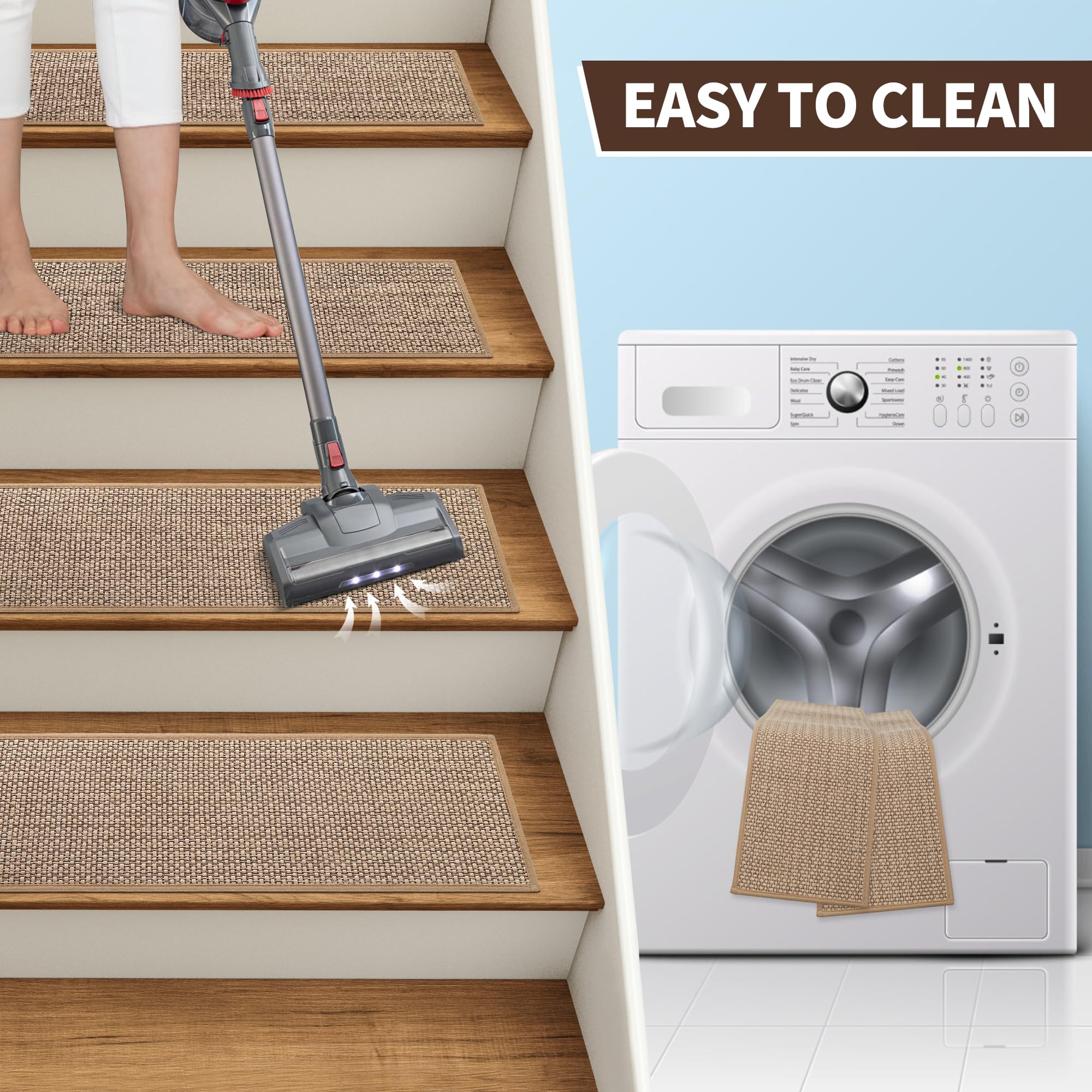 GROWLING stair treads easy to clean with water or vacuum