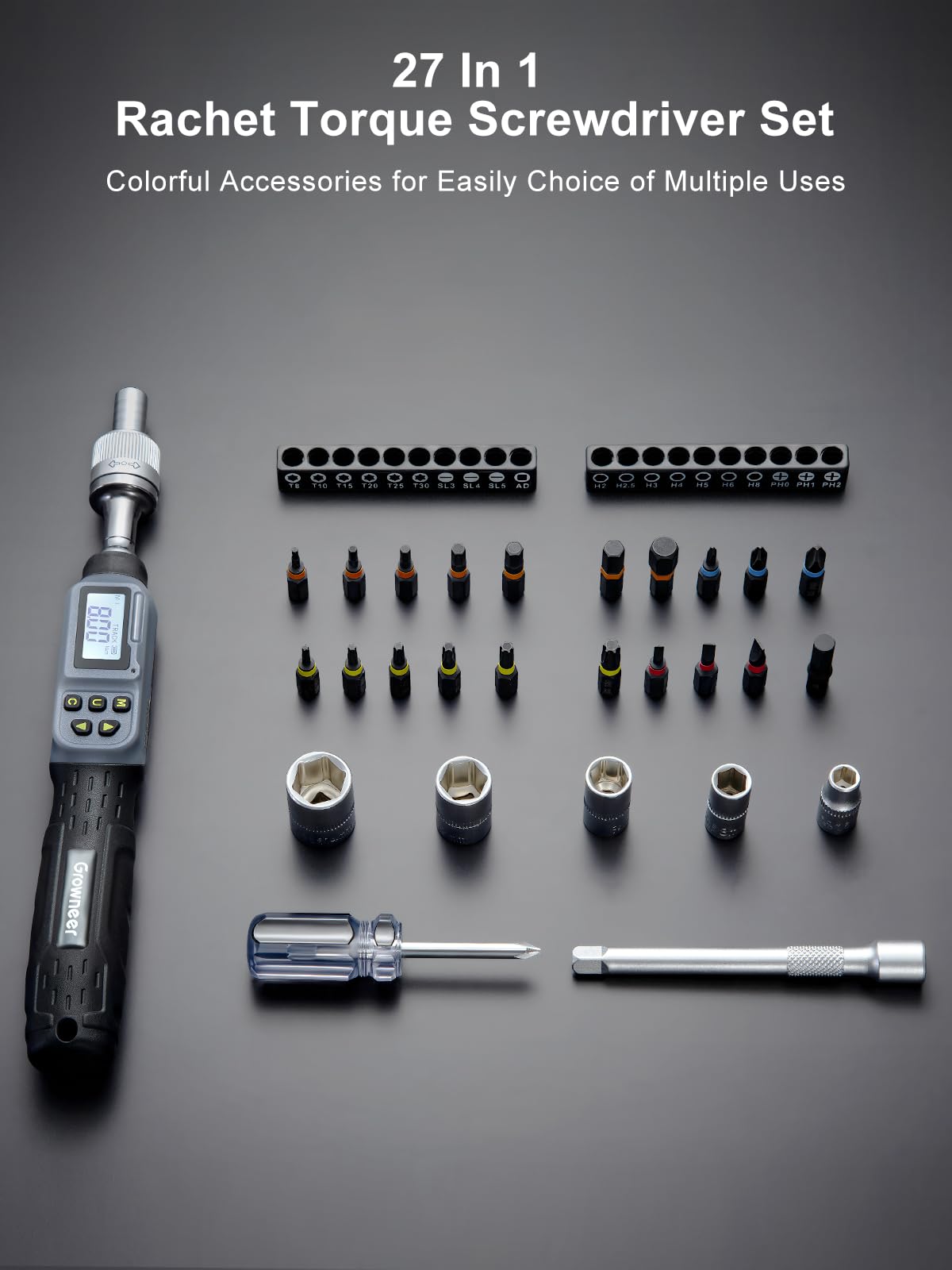 GROWNEER 500-data memory stores torque readings for future reference