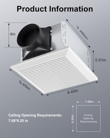 Growneer 4-inch duct outlet connects to standard venting.