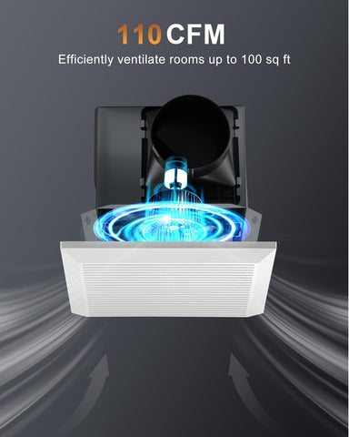 Growneer ultra-quiet 1.0 Sone operation minimizes bathroom noise.