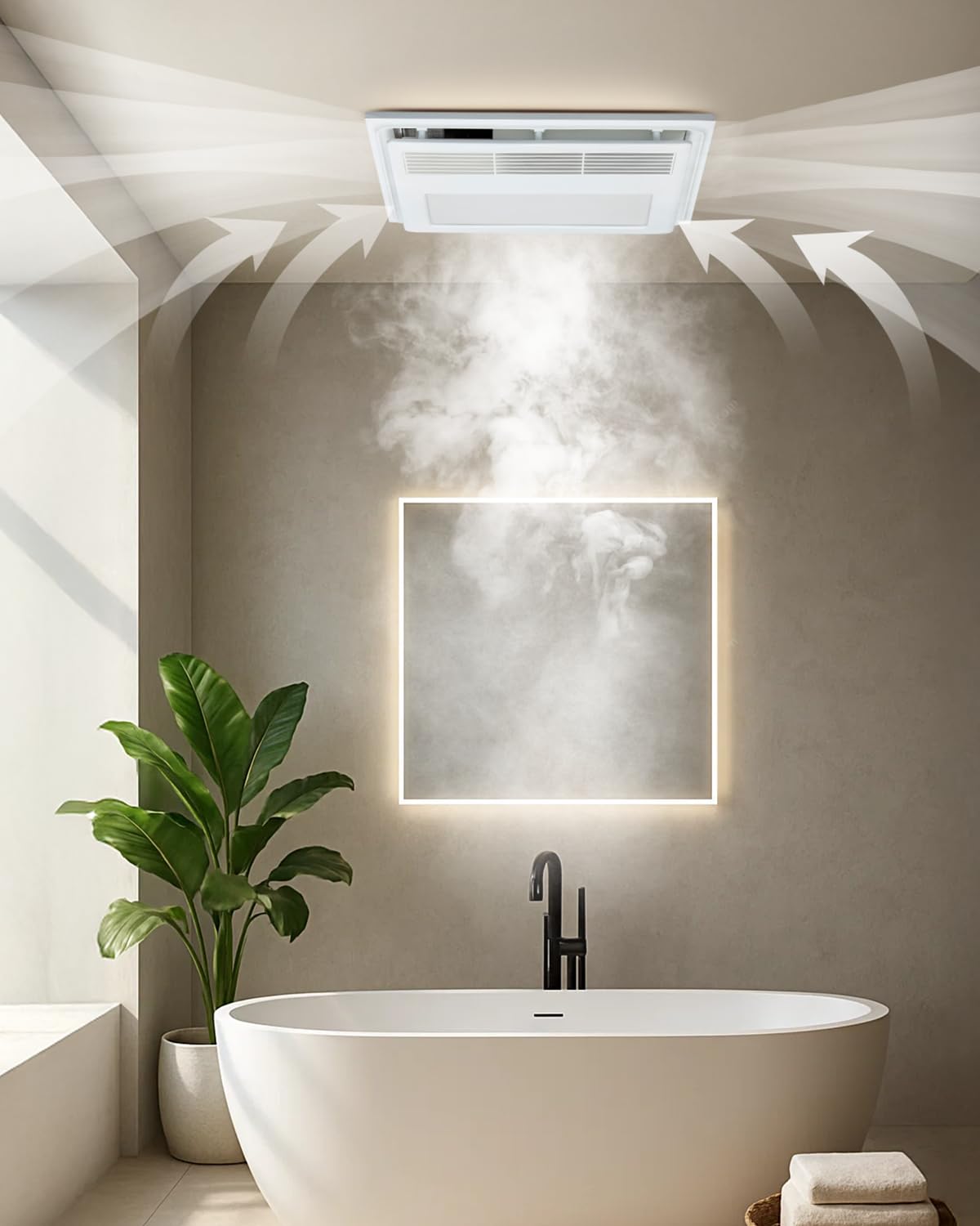 GROWNEER bathroom unit showing heater function for warm mornings