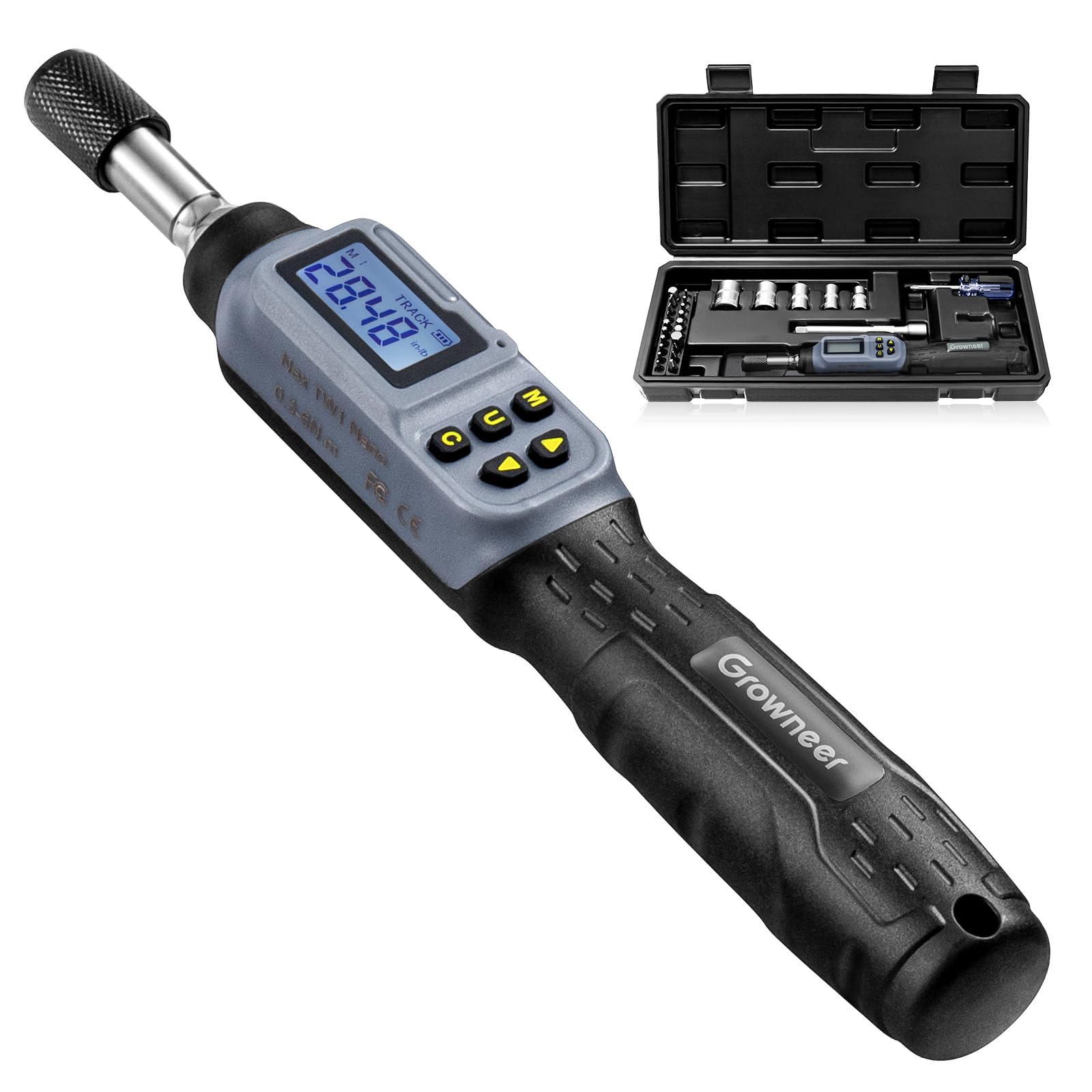 GROWNEER digital torque screwdriver front view with clear display for precise control