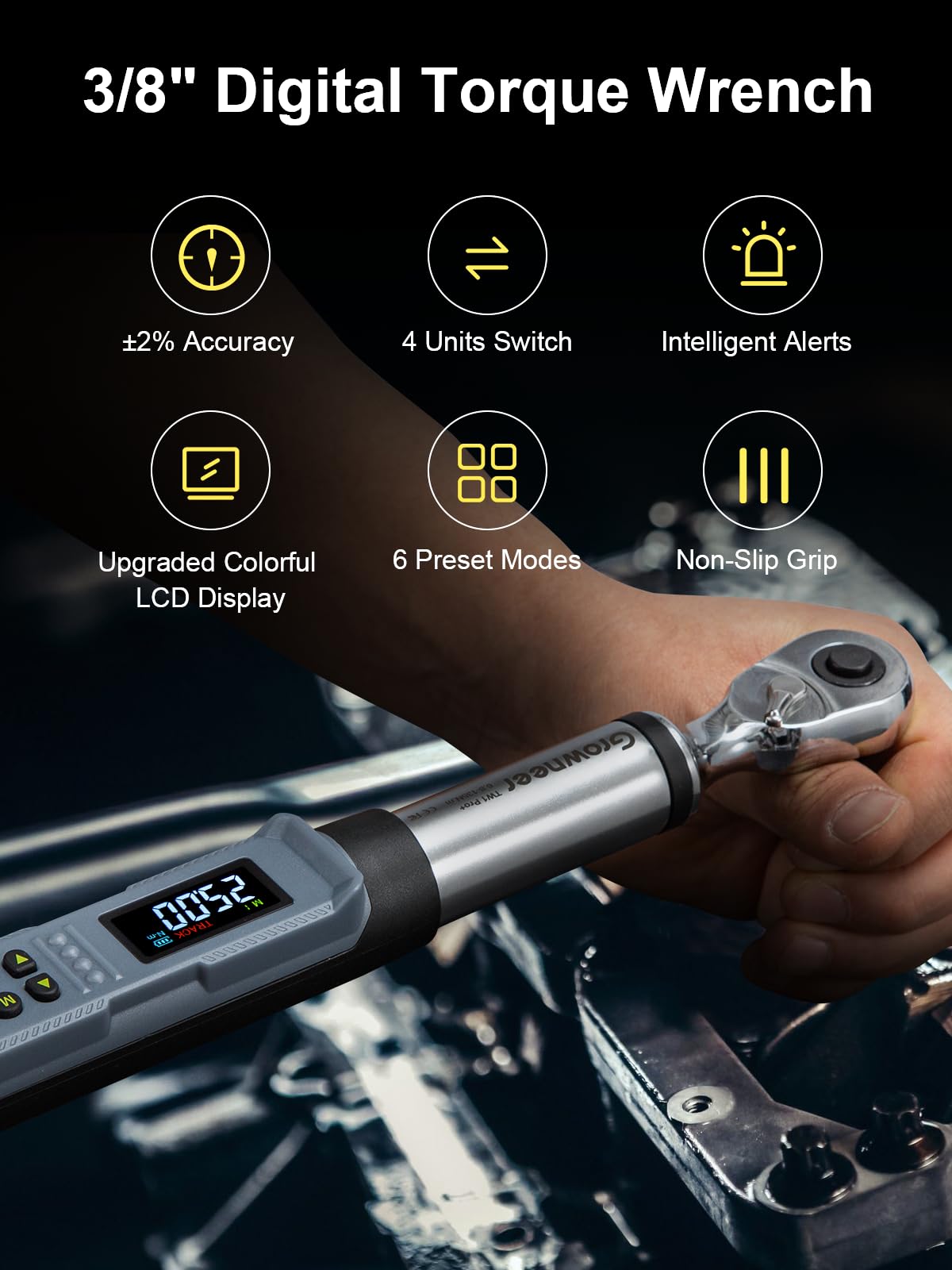 GROWNEER buzzer alerts when preset torque is reached