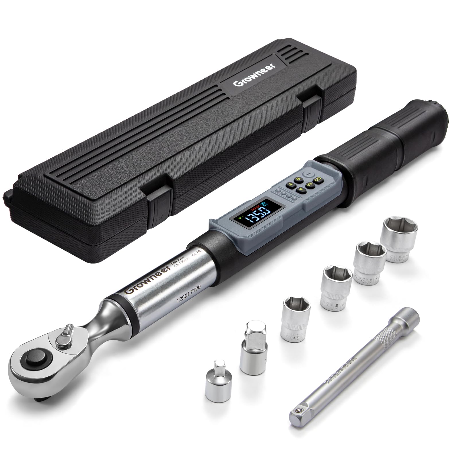 GROWNEER digital torque wrench display shows precise readings in real time