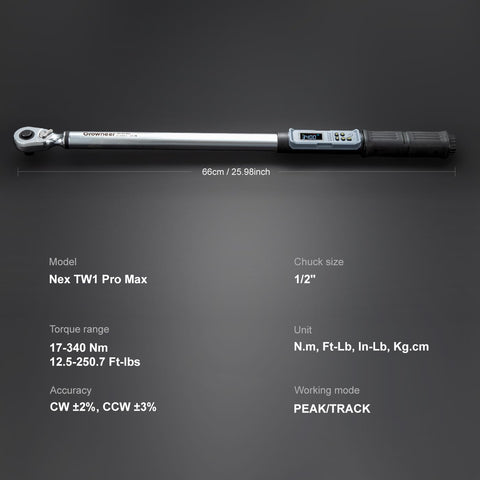 GROWNEER torque wrench buzzer and LED indicate when target torque is reached