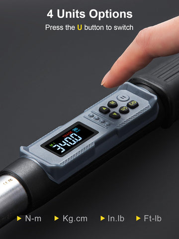 GROWNEER color LCD display provides clear torque readouts in dim environments
