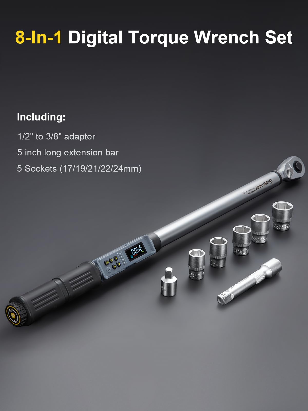 GROWNEER five-inch extension bar reaches tight spaces more easily