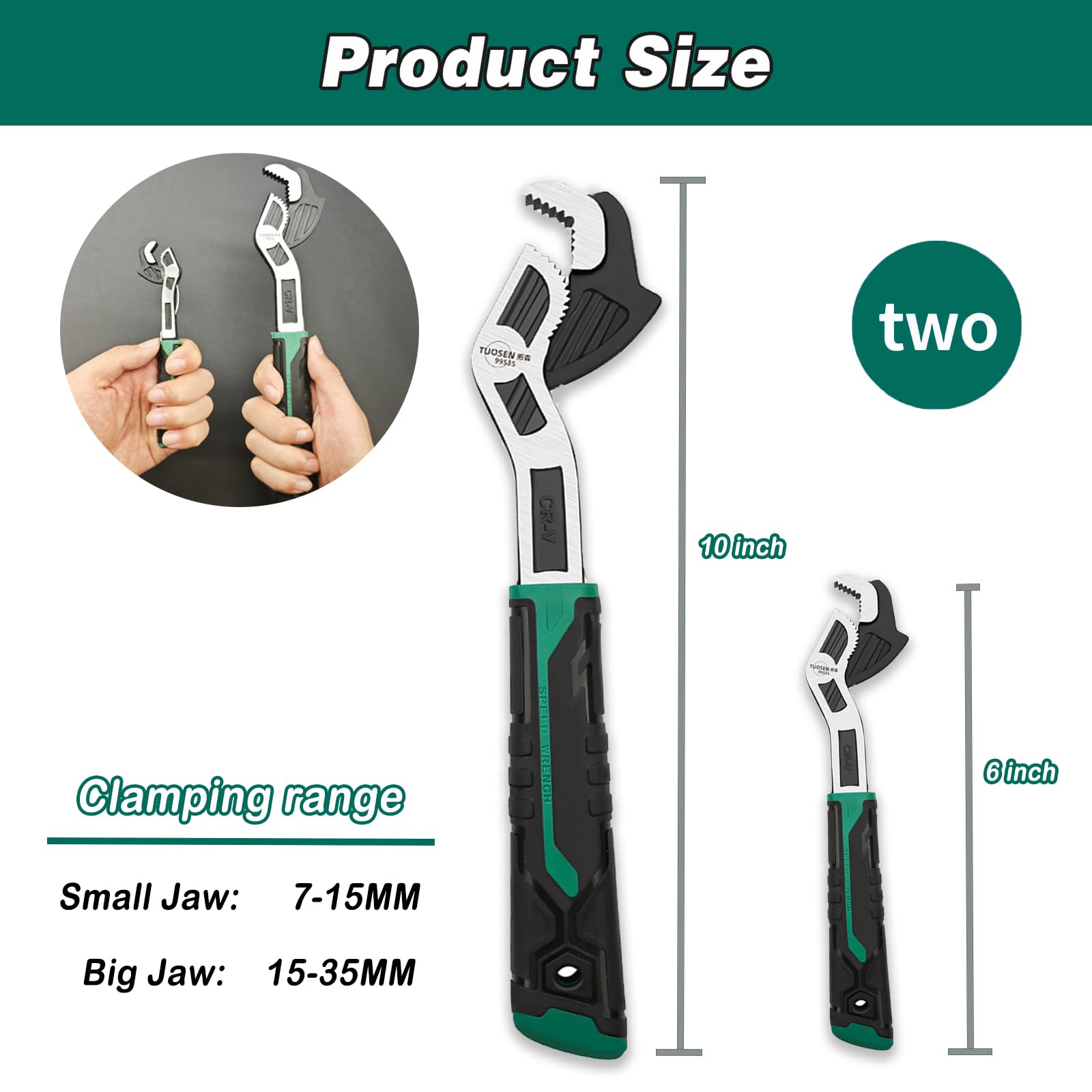 Groword adjustable wrench made from CR-V for durable performance
