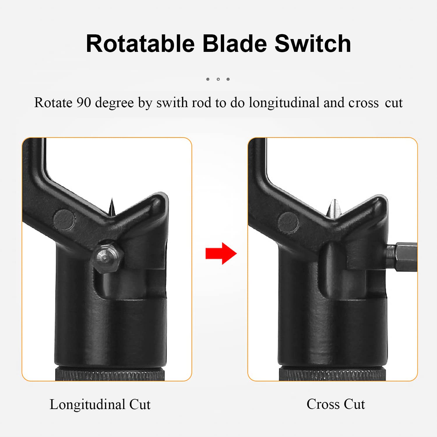 Groword radial cutter demonstrates blade rotation for versatile edge access.