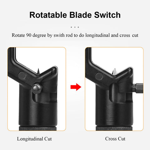 Groword radial cutter demonstrates blade rotation for versatile edge access.