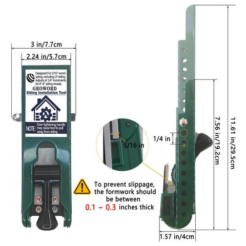 Groword Siding Overlap Gauge in use ensures even gaps without layout complexity.