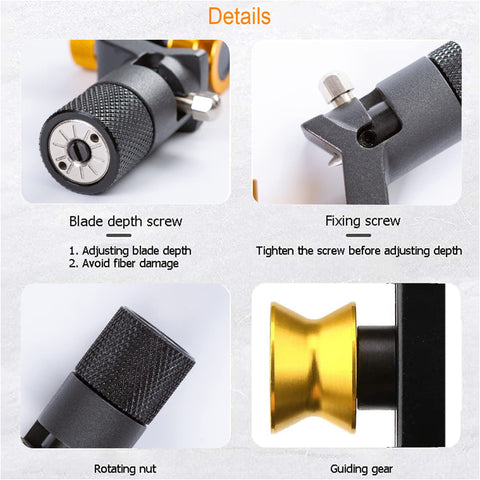 Groword slitting tool with adjustable depth eases armor jacket exposure.
