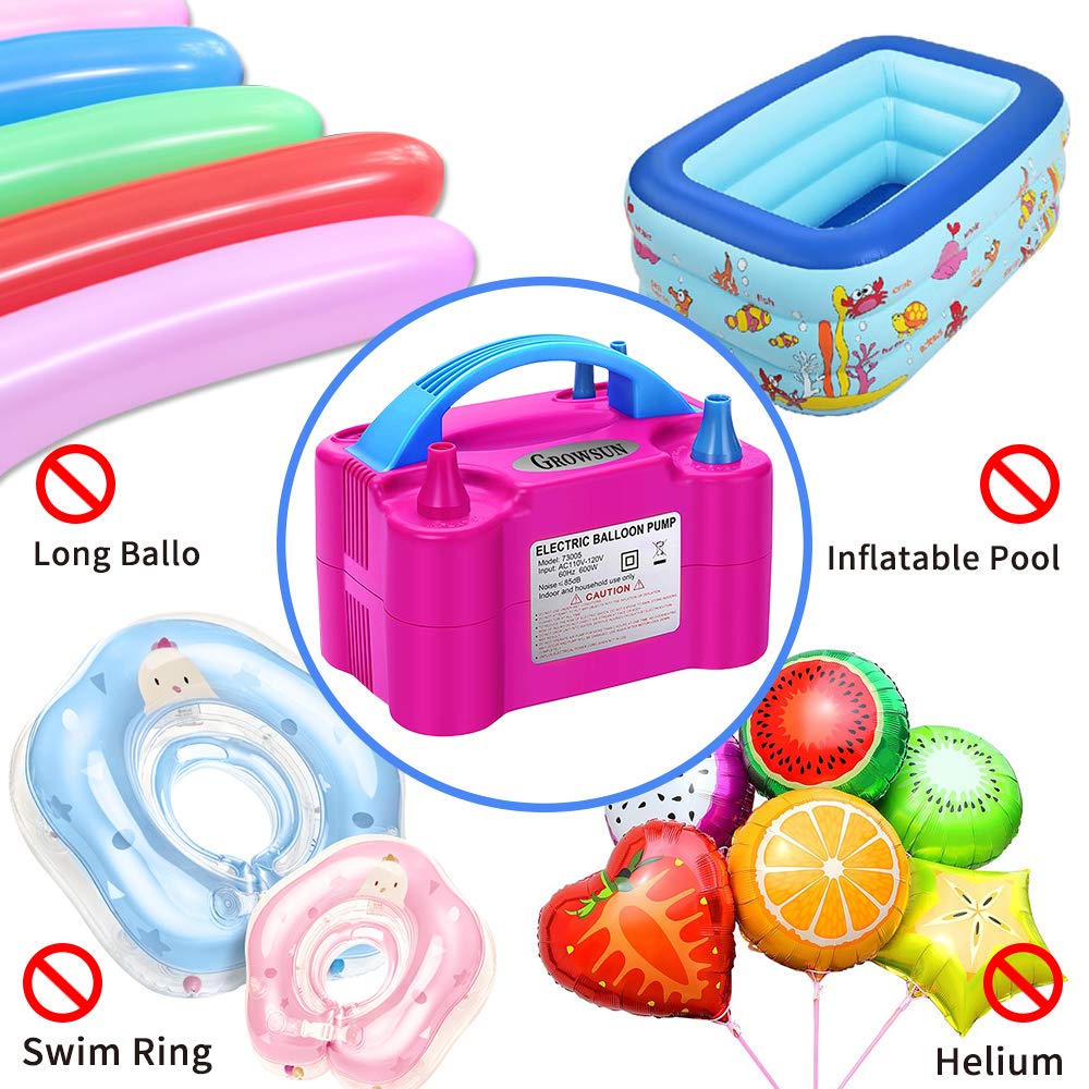 Growsun air pump notes it inflates air only, not helium.