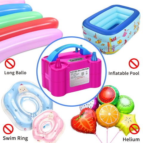 Growsun air pump notes it inflates air only, not helium.