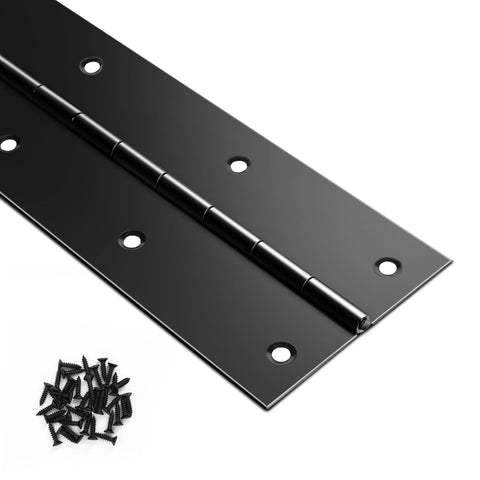 GRRONZEE black piano hinge 36in-3in for durable cabinet lids and smooth pivot