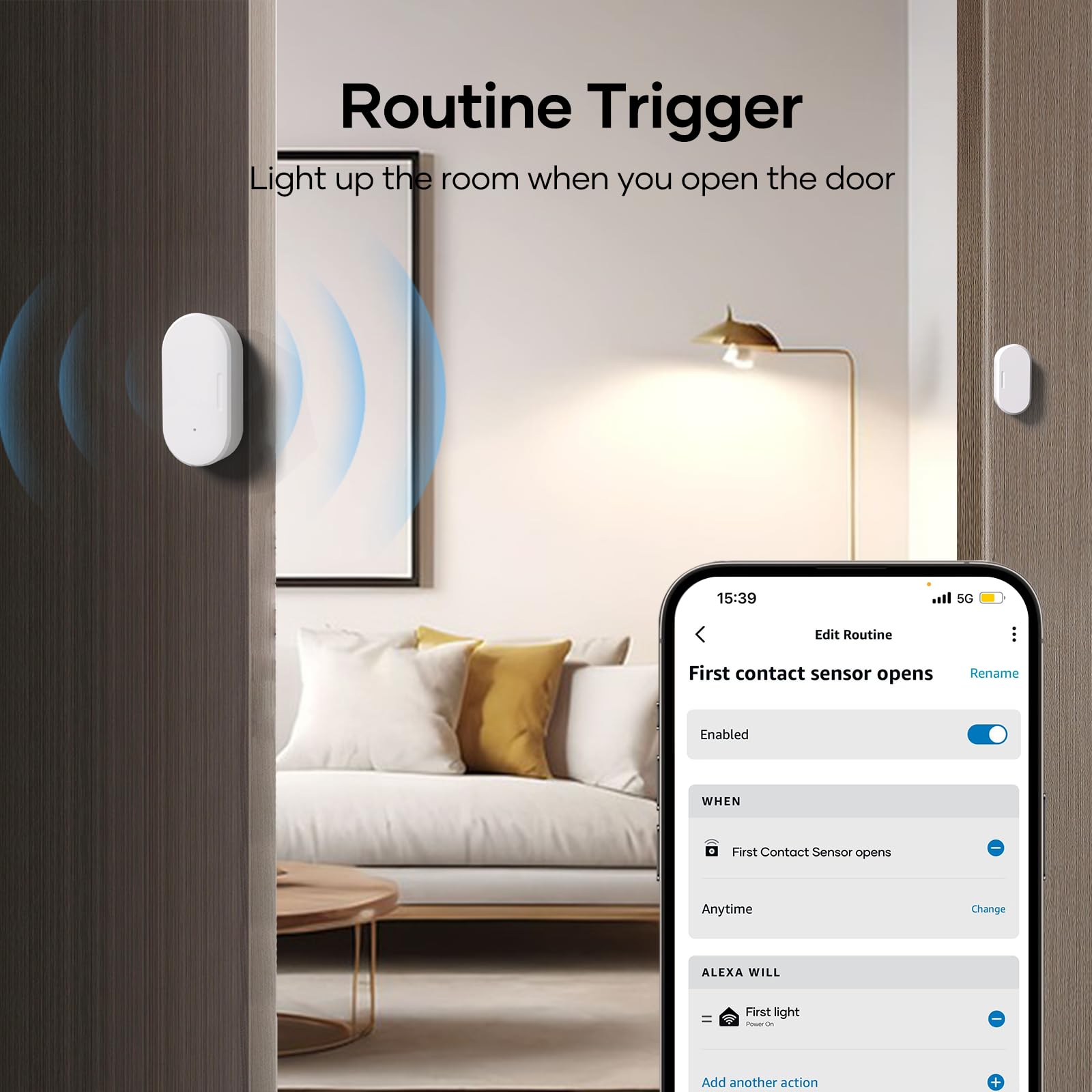 GRSICO Zigbee door sensor hub-compatible setup for smart homes