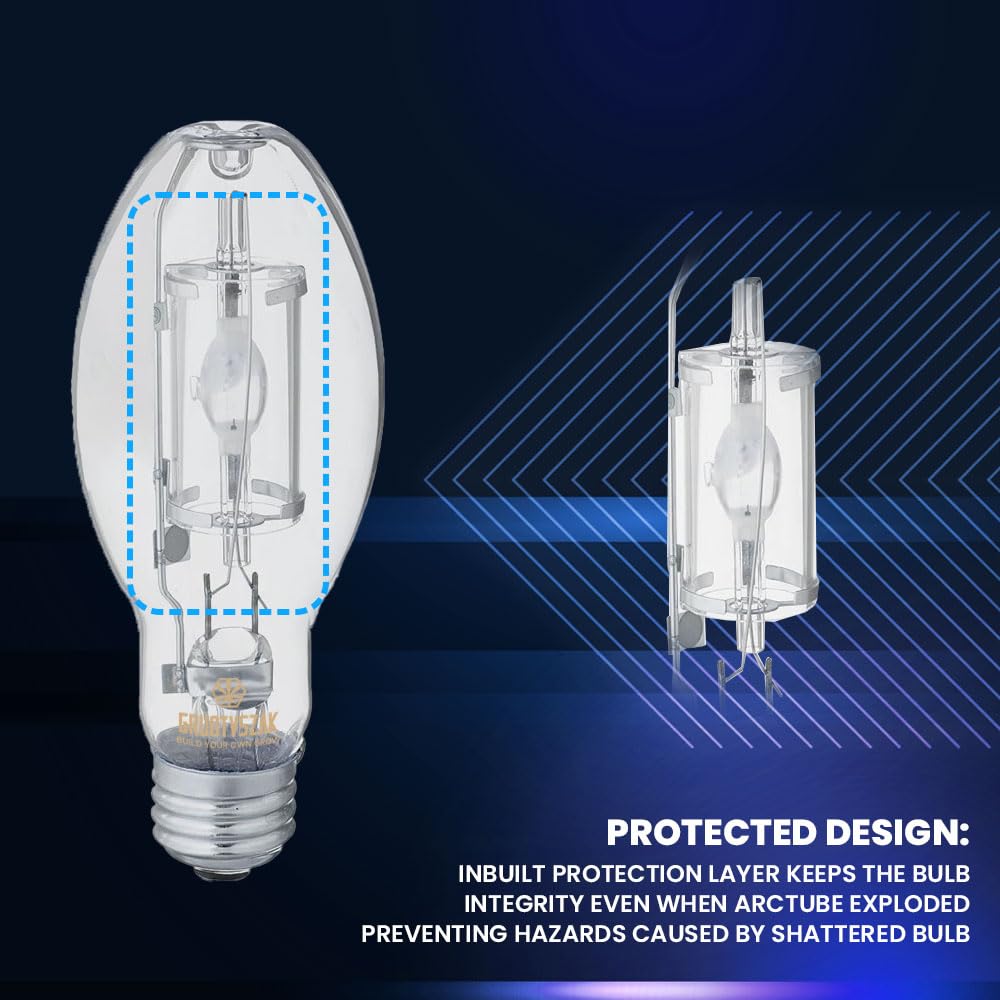 GRUOTVSZAK MP100/U/MED glass close-up emphasizing clear bulb design and durability.