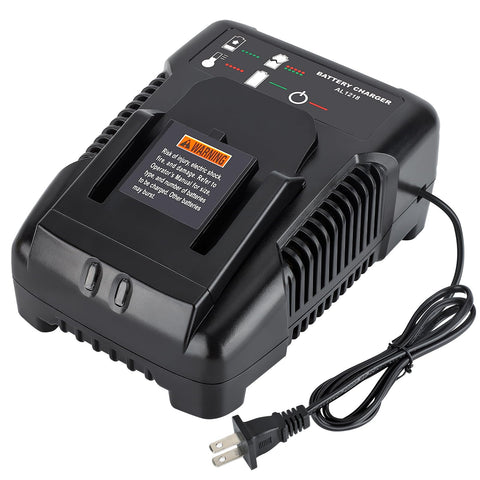 GRVODFRTA 18V charger front view shows compact design for workspace efficiency