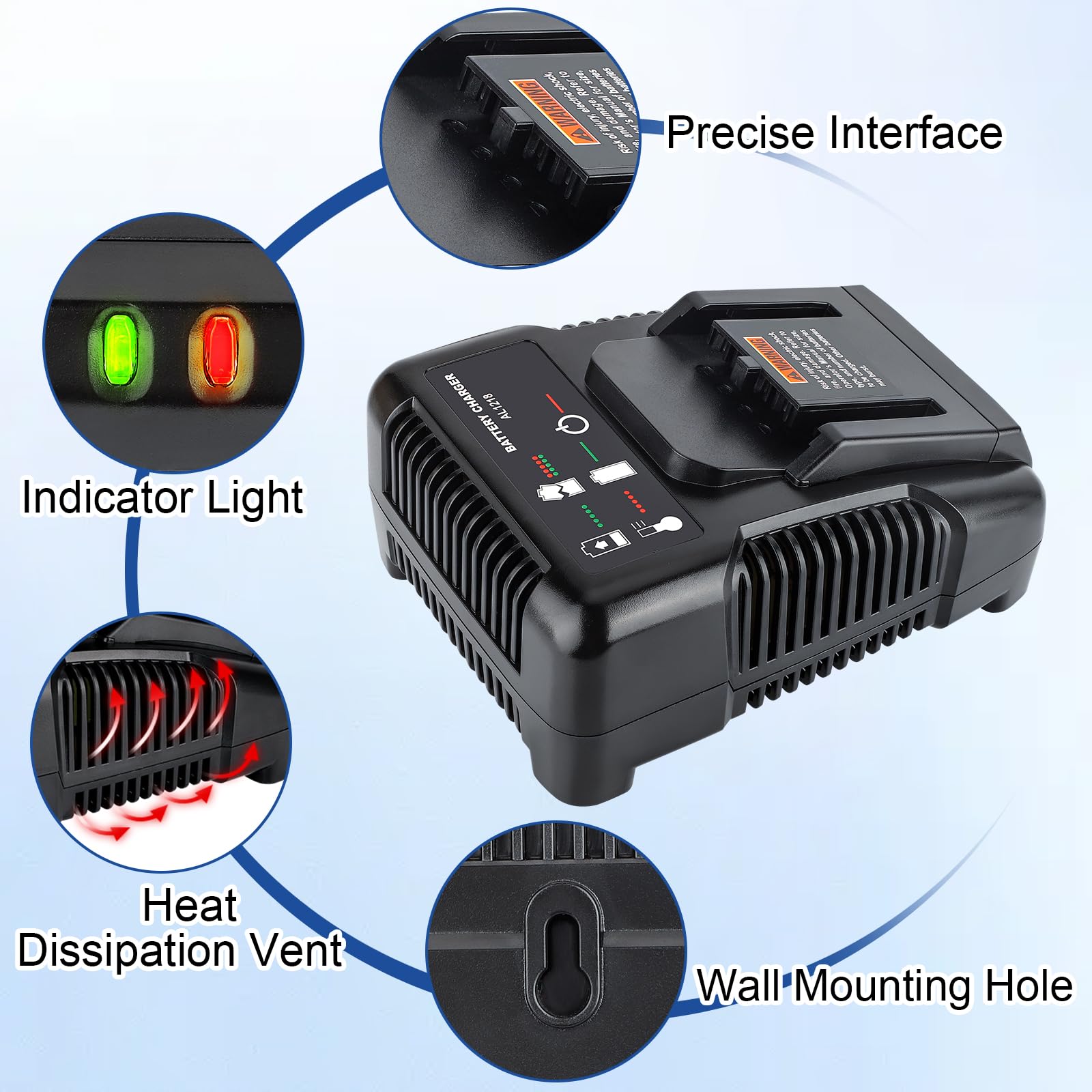 GRVODFRTA charger with LED indicators signaling charge status