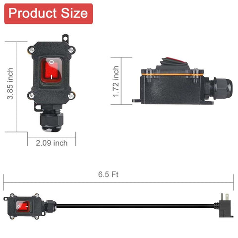 GRZWAYS IP67 waterproof inline switch designed for outdoor reliability