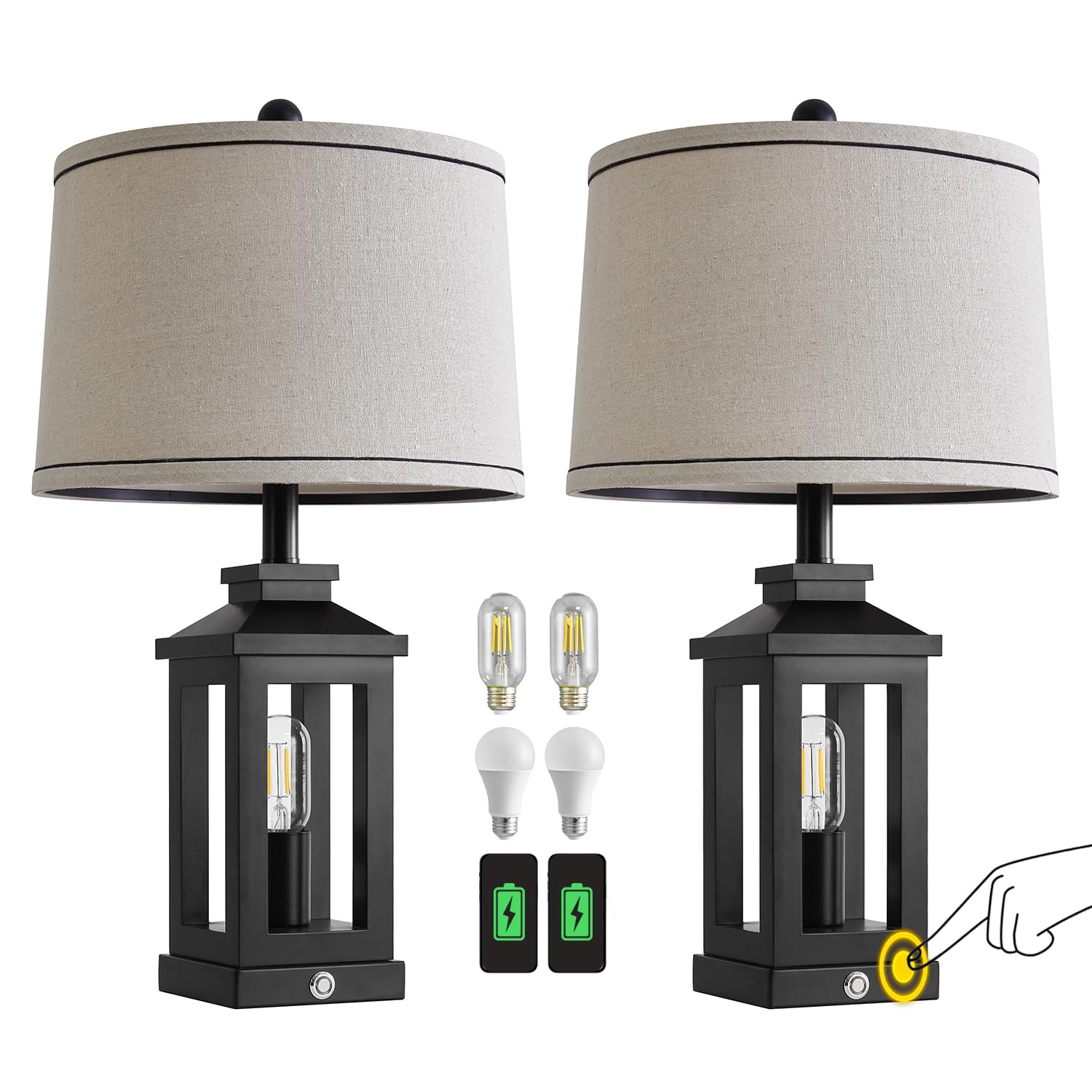 G-SAFAVA 2-pack retro lamps offer cohesive lighting for shared spaces.