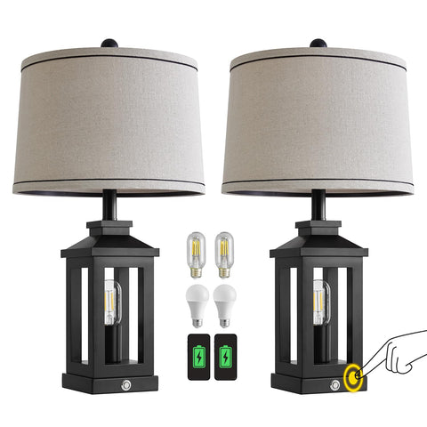 G-SAFAVA 2-pack retro lamps offer cohesive lighting for shared spaces.