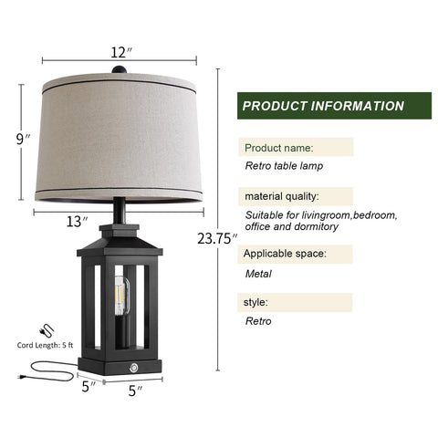 G-SAFAVA black lamp adds vintage-modern vibe to living rooms and bedrooms.