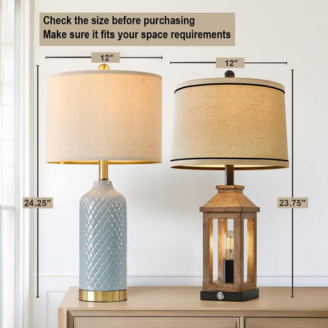 G-SAFAVA blue ceramic table lamp shade creates soft, relaxing light at night.
