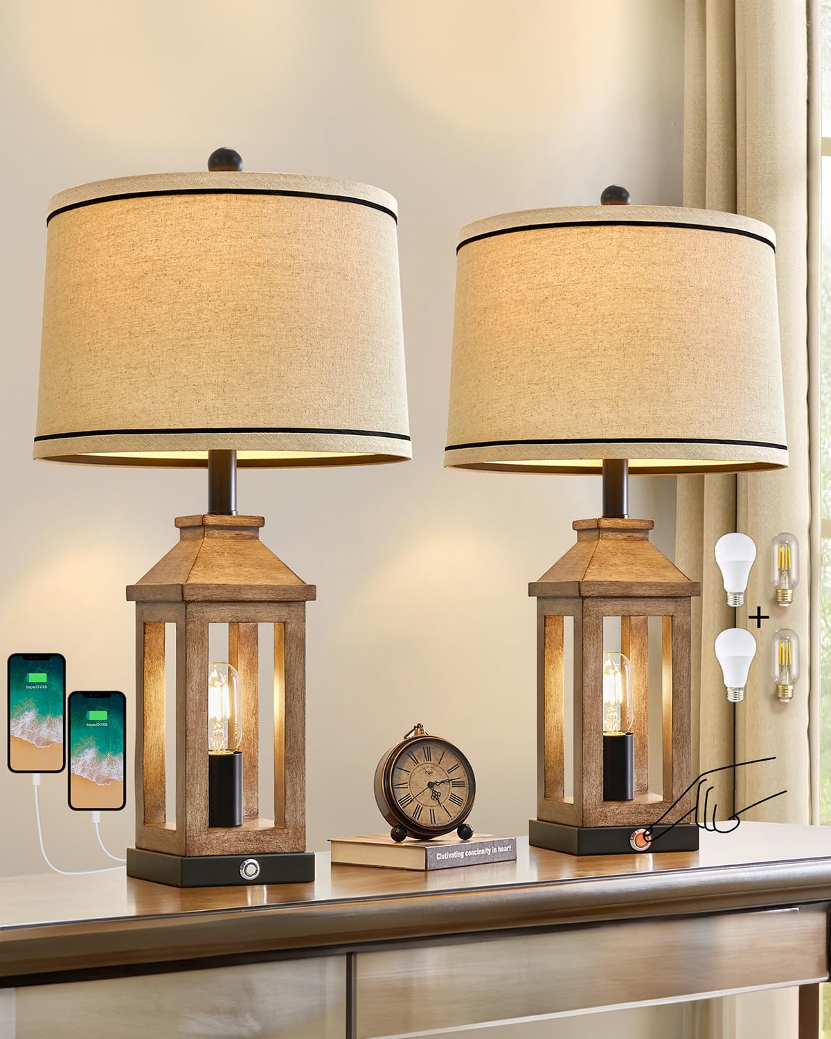 G-SAFAVA farmhouse lamp with hollow-out design enhances room ambiance.