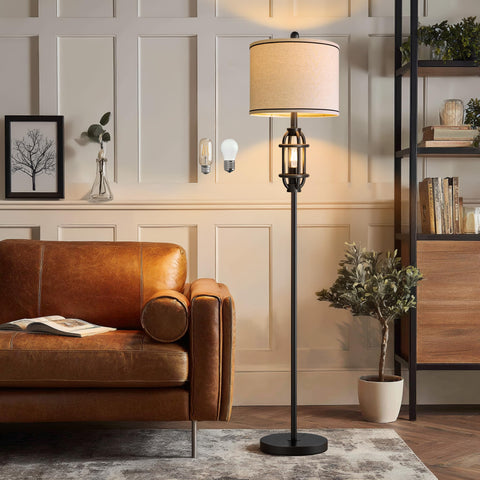 G-SAFAVA floor lamp with heavy base offers stable support for living rooms.