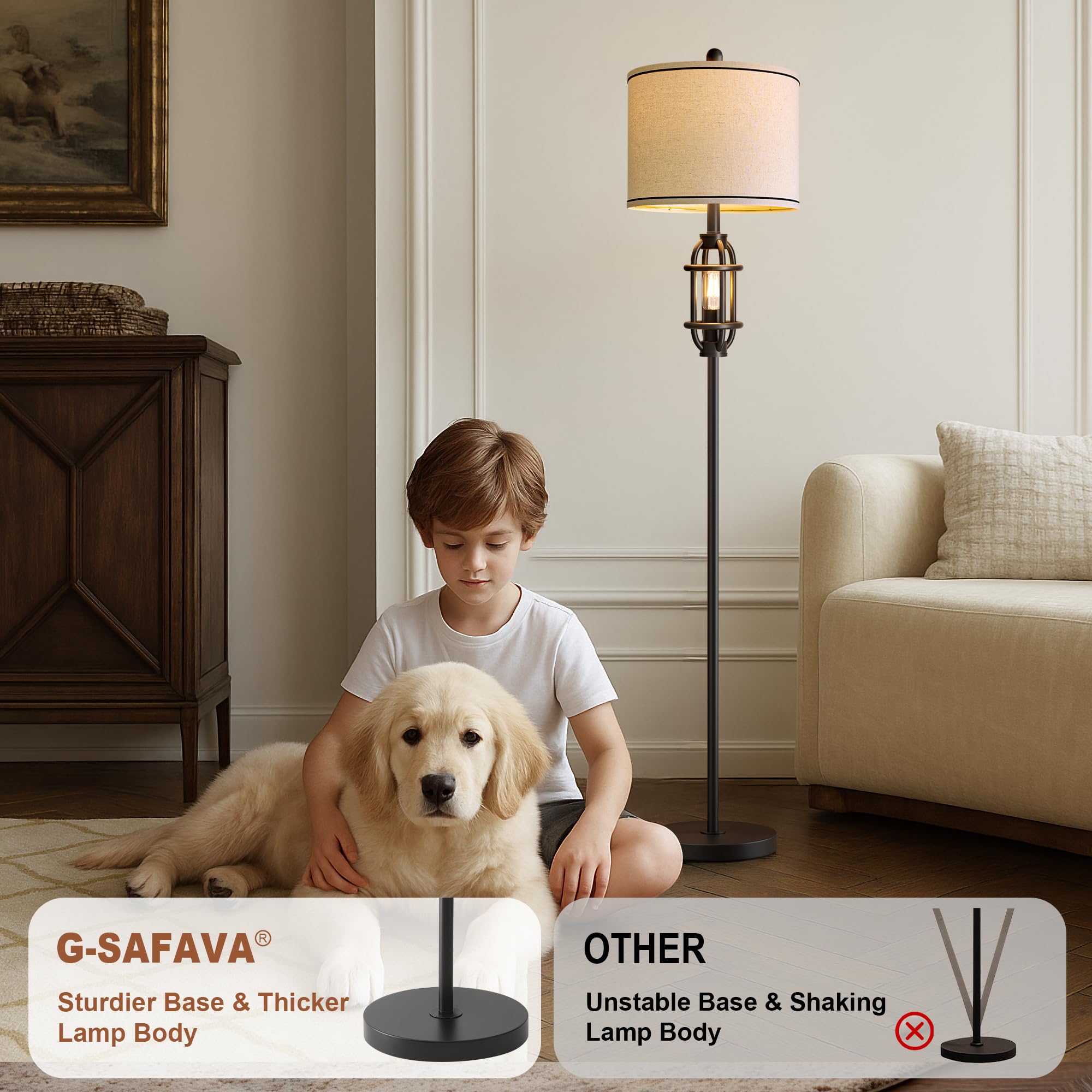 G-SAFAVA two bulbs included lamp for immediate, bright or ambient illumination.
