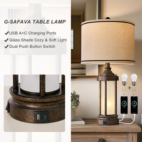 G-SAFAVA lamp bottom frosted glass glow reduces glare for cozy evenings
