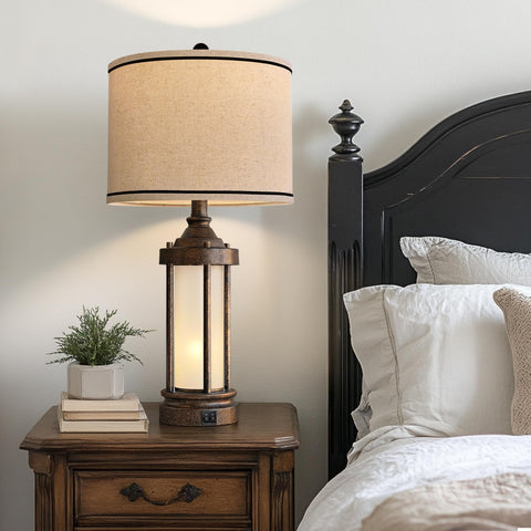 Metal bronze finish adds vintage industrial charm to G-SAFAVA lamps