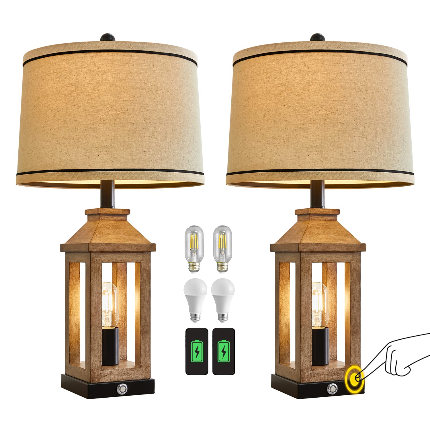 G-SAFAVA nightstand table lamp is ideal for desks and bedsides.