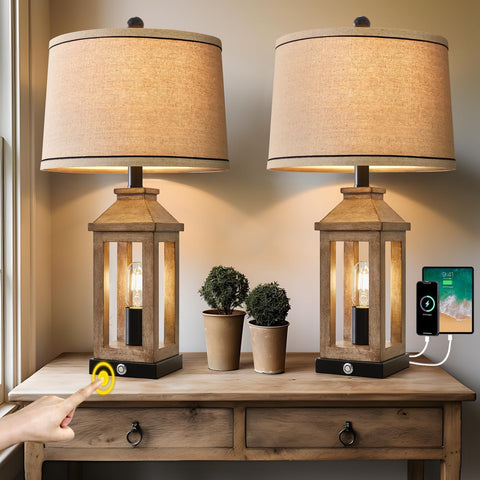 G-SAFAVA dual USB ports charge devices while the lamp is on or off.