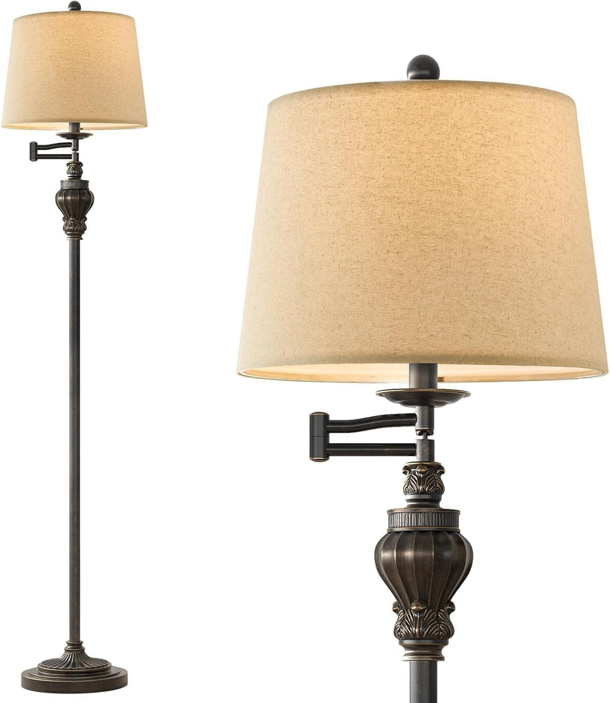 G-SAFAVA vintage floor lamp base with carved details for classic rooms