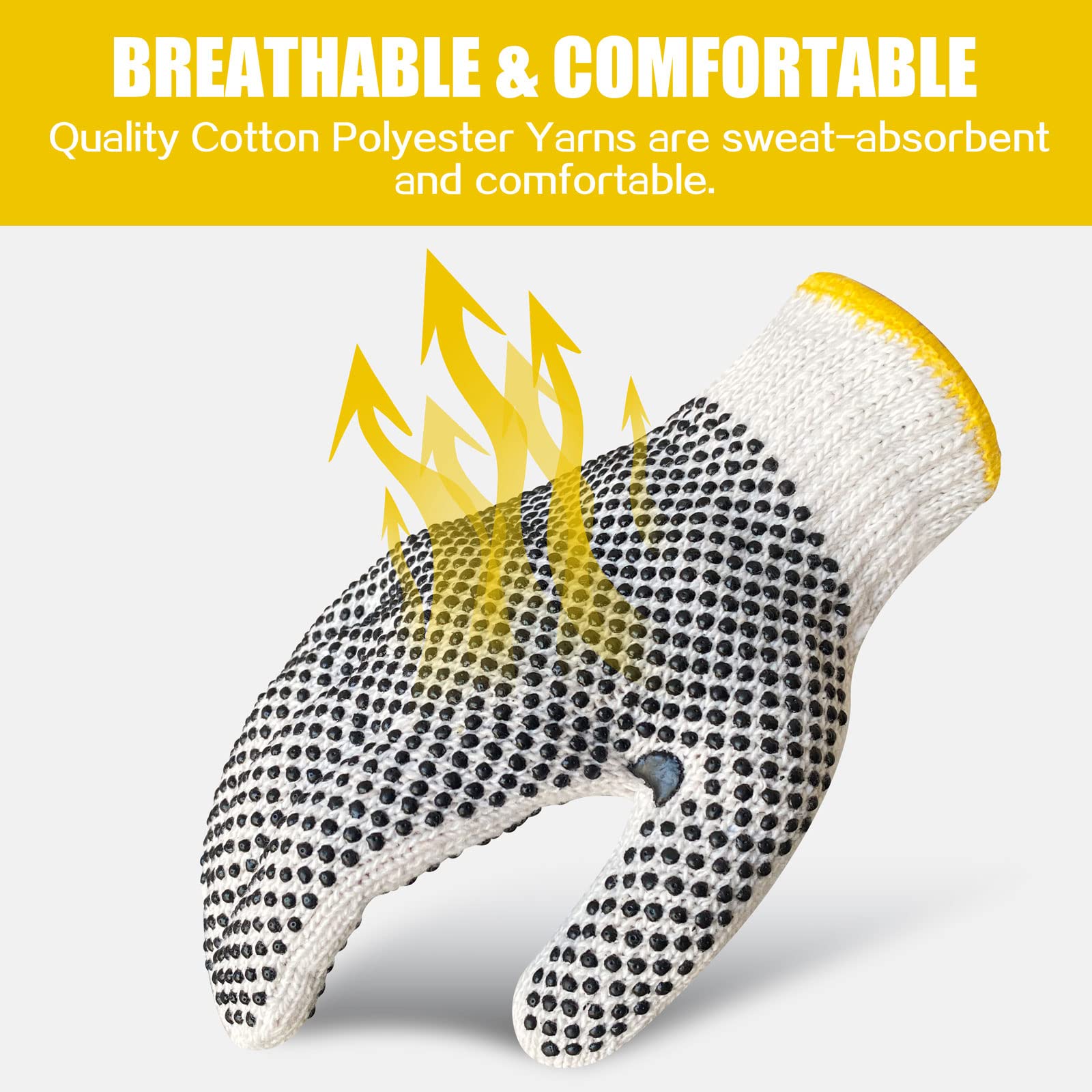 GSAFEME knit-wrist design prevents dirt entry during work