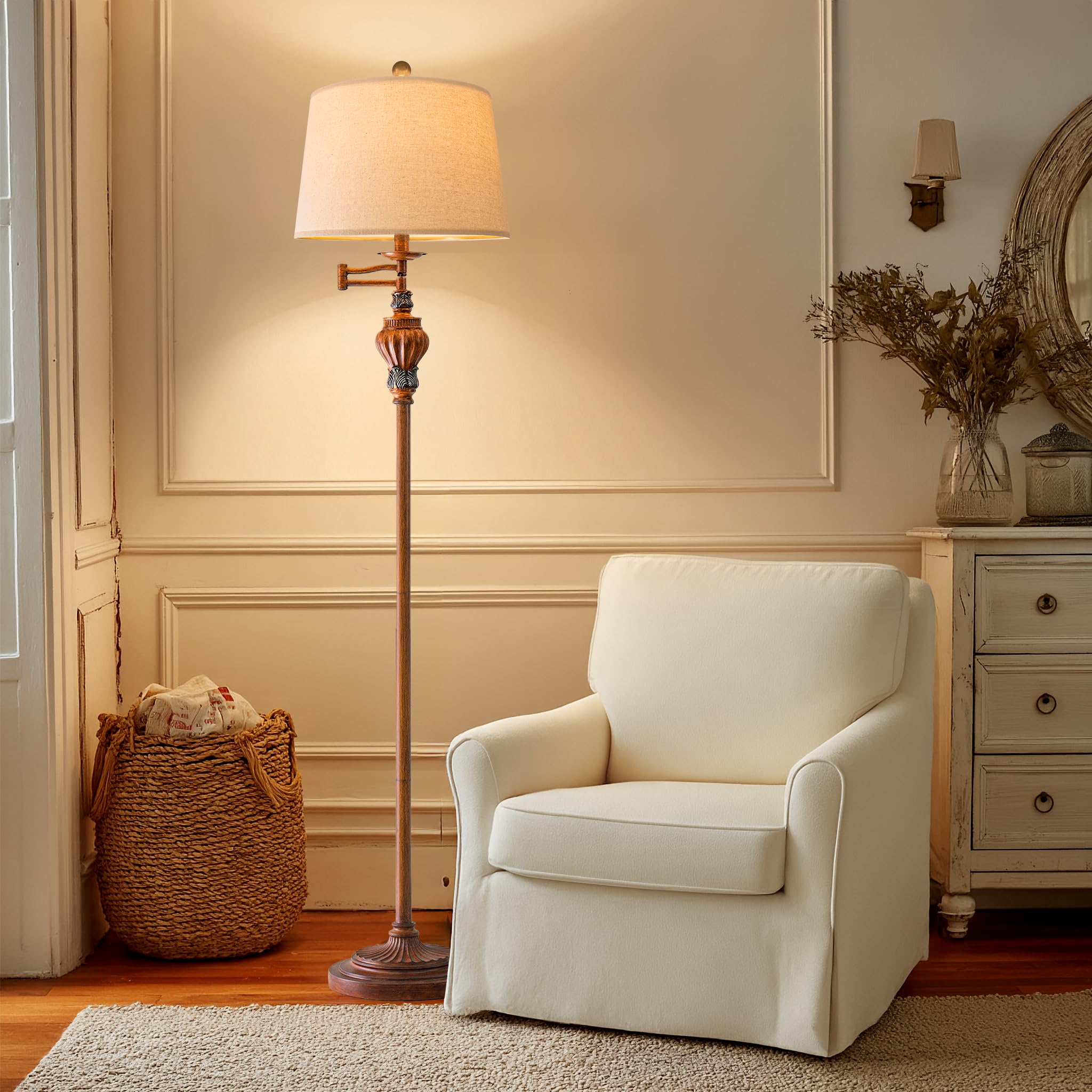 G-SAFAVA 61-inch lamp with 350° swing arm directs light flexibly.