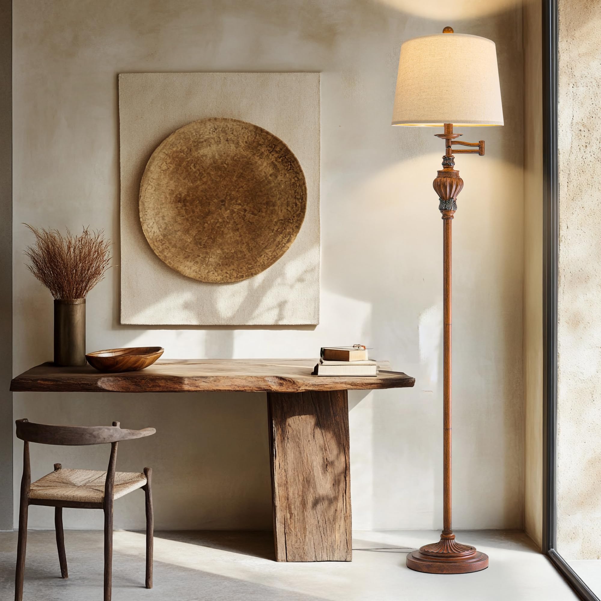 G-SAFAVA living room floor lamp enhances decor with warm glow.