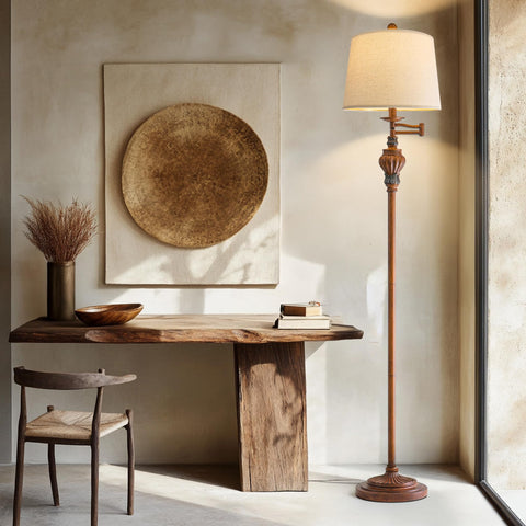 G-SAFAVA living room floor lamp enhances decor with warm glow.