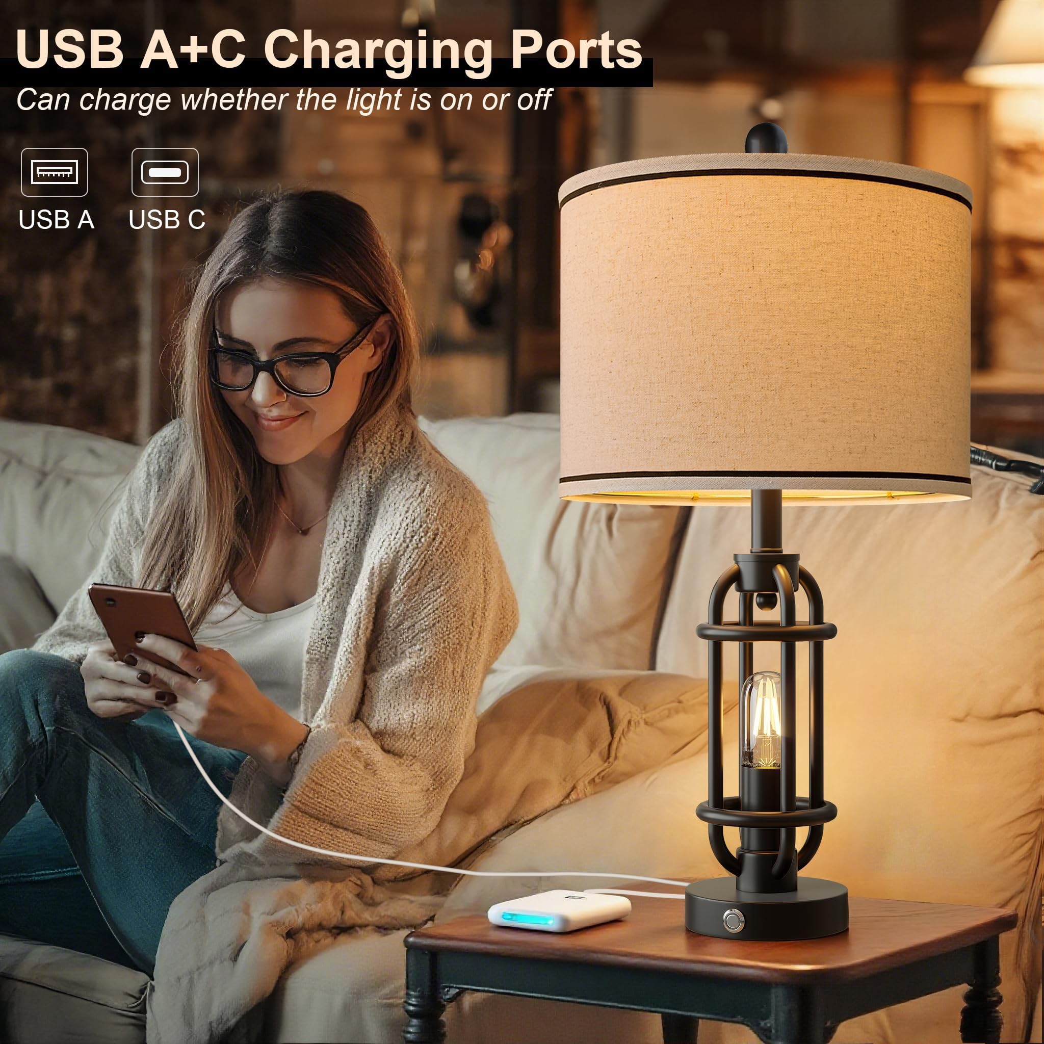 G-SAFAVA USB-A and USB-C ports keep devices charged.