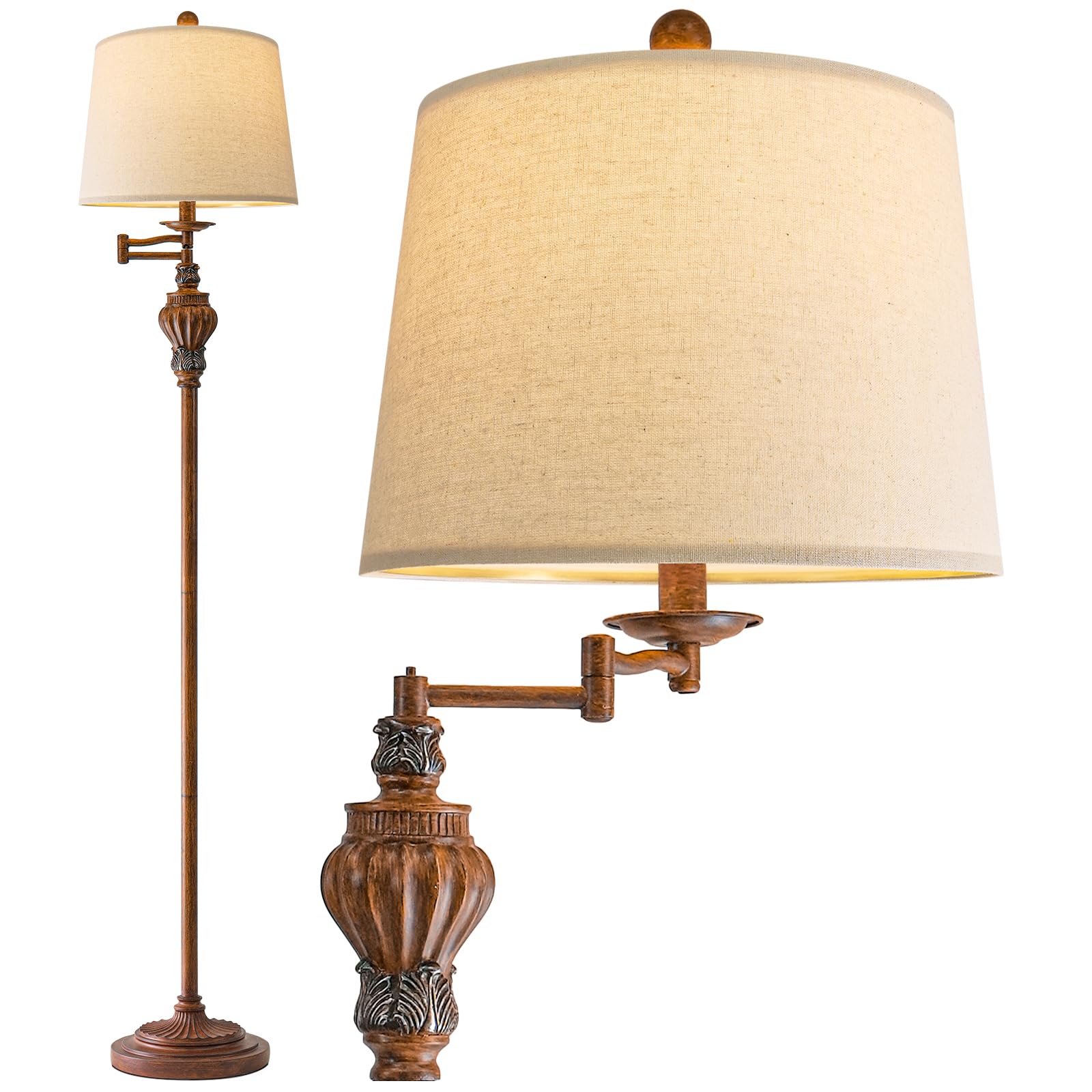 G-SAFAVA vintage floor lamp base detail highlights antique resin carving.