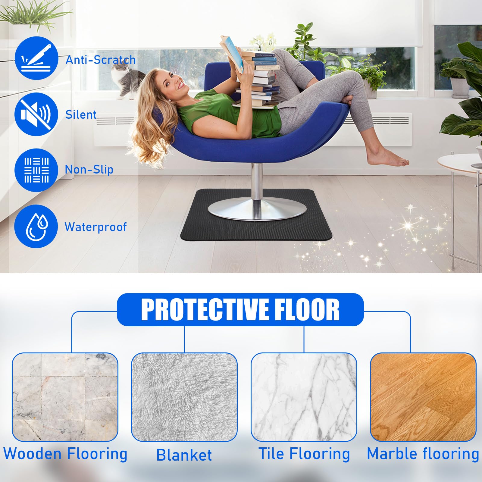 GSDOTZAP square 30x30 pad cut to fit larger recliner.