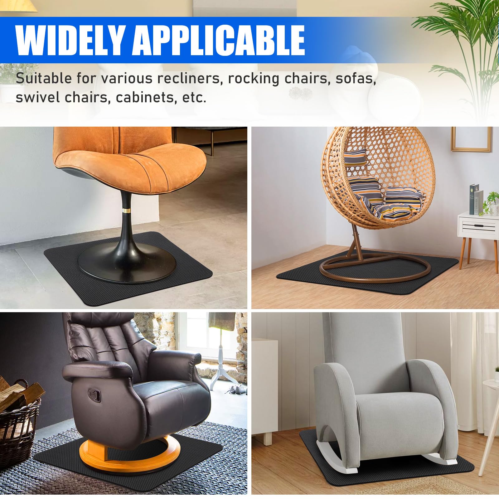 GSDOTZAP double-sided grip keeps furniture from sliding.