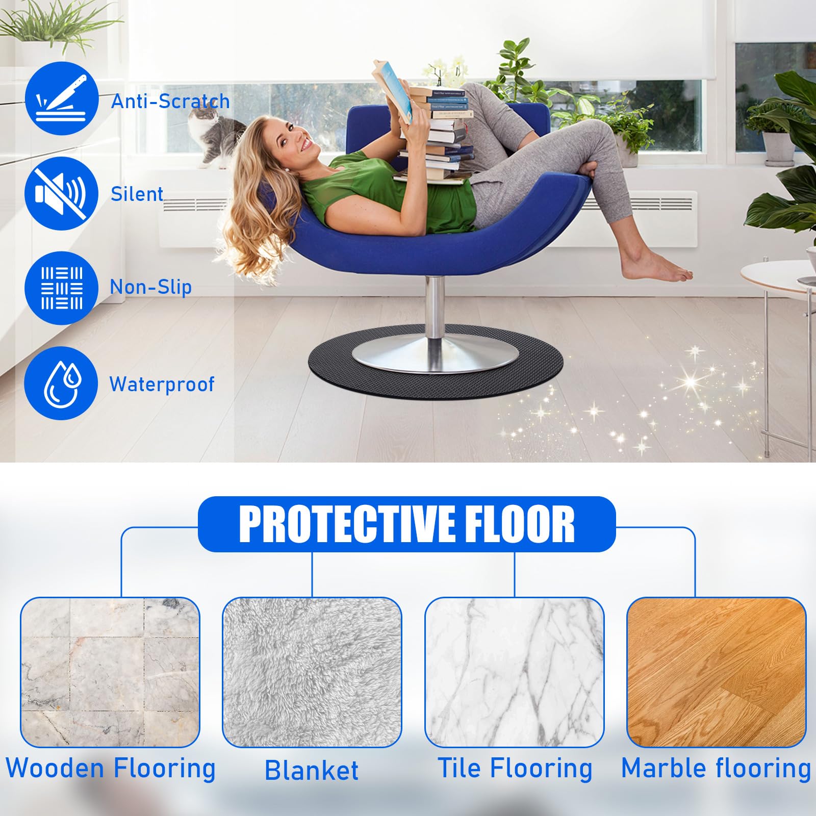 GSDOTZAP silicone floor protector with textured base for stable furniture