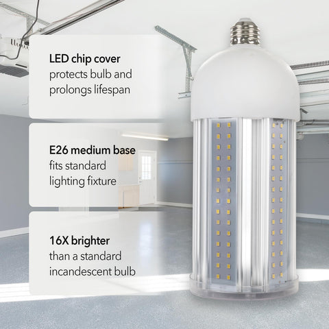 GT-Lite LED corn cob bulb angle shot demonstrates wide room coverage.
