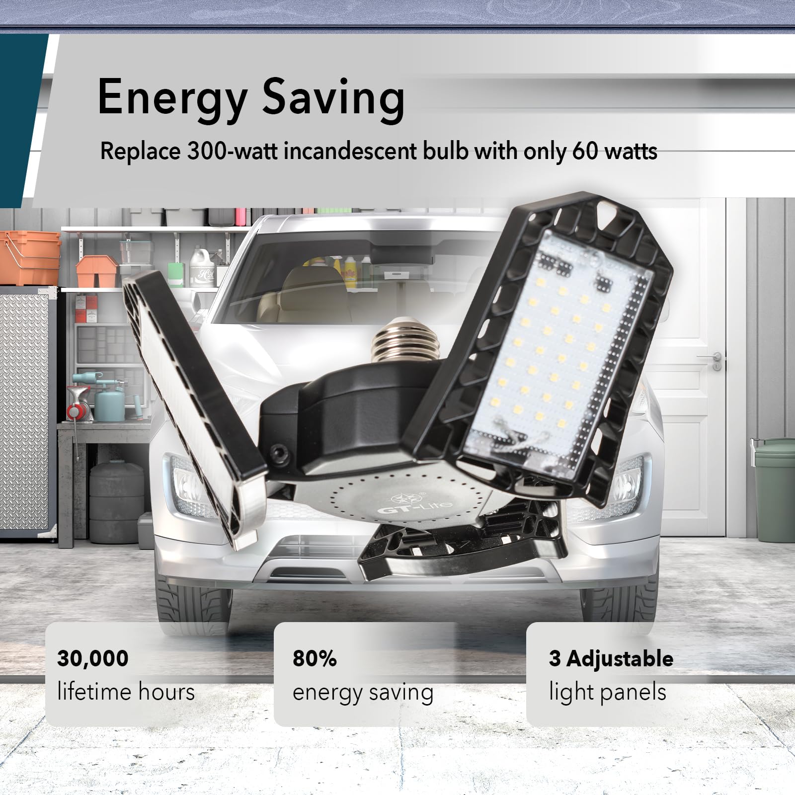 GT-Lite energy-saving 60W bulb reduces power while delivering strong light.
