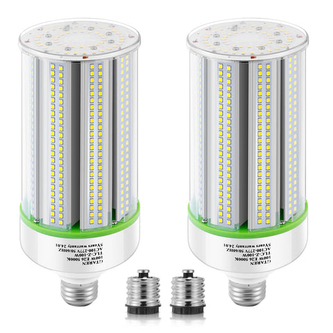 GTAREN 2-pack 100W LED corn bulbs for bright, wide-area lighting.